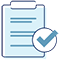 Illustration of a clipboard with a checkmark over it