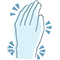 Illustration of hand with RA symptoms