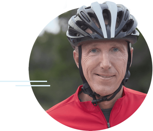 Biker Smiling with Helmet