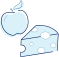 Apple and cheese icon indicating loss of appetite as an RA symptom