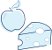 Apple and cheese icon indicating loss of appetite as an RA symptom Loss of Appetite Icon
