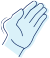 Icon of a hand indicating small lumps (rheumatoid nodules) as a symptom of RA