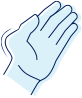 Icon of a hand indicating small lumps (rheumatoid nodules) as a symptom of RA Nodules Under Skin Icon